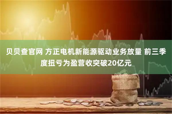 贝贝查官网 方正电机新能源驱动业务放量 前三季度扭亏为盈营收突破20亿元